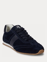 Lauren Ralph Lauren Blue Dani Low Profile Suede and Leather Trainers - Image 3 of 6