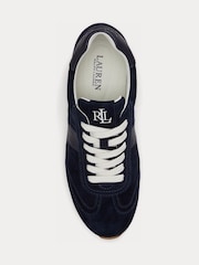 Lauren Ralph Lauren Blue Dani Low Profile Suede and Leather Trainers - Image 5 of 6