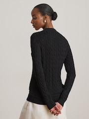 Lauren Ralph Lauren Meren Cotton Blend V-Neck Sweater with Crest - Slika 3 od 9
