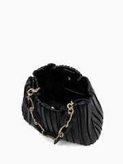 Dune London Black Medium Dominie Pleat Slouch Bag - Image 5 of 6