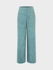 Hobbs Green 100% Linen Mirabel Trousers - Image 4 of 4