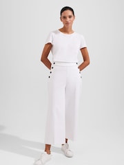 Hobbs White Petite Simone Crop Trousers - Image 1 of 4