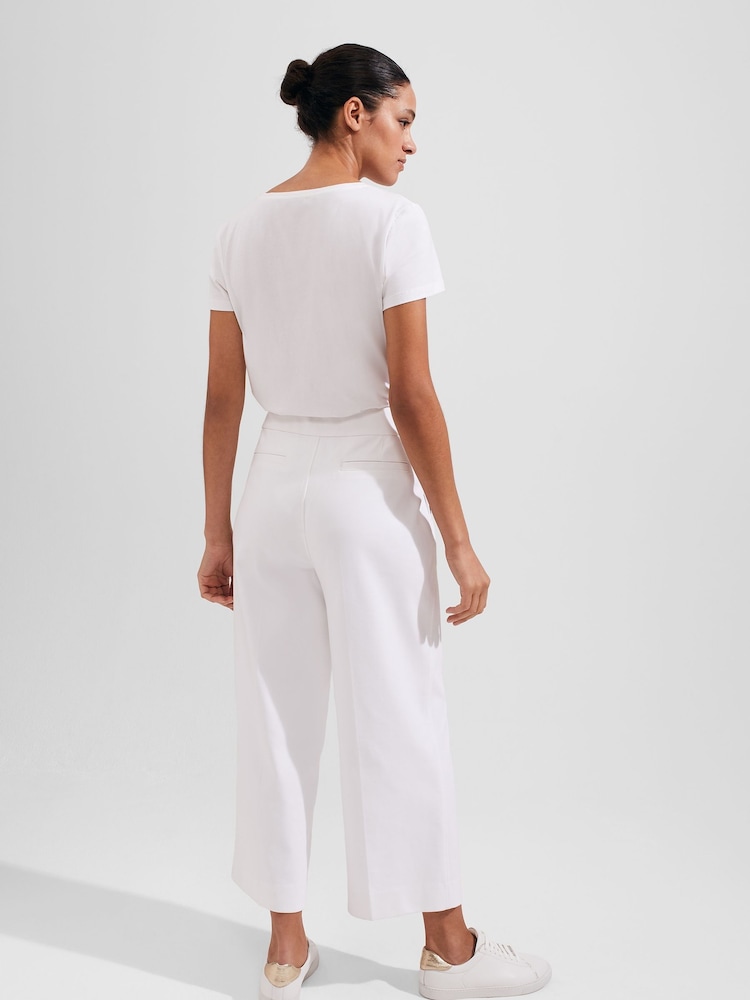 Hobbs White Petite Simone Crop Trousers - Image 2 of 4
