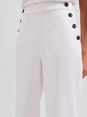 Hobbs White Petite Simone Crop Trousers - Image 3 of 4