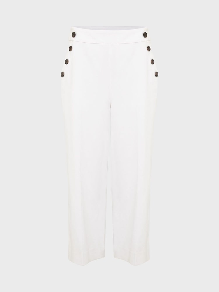 Hobbs White Petite Simone Crop Trousers - Image 4 of 4