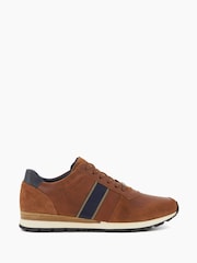 Dune London Brown Standard Fit Treck Stripe Webbing Runner Trainers - Image 3 of 6