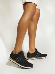 Dune London Blue Standard Fit Treck Stripe Webbing Runner Trainers - Image 3 of 6