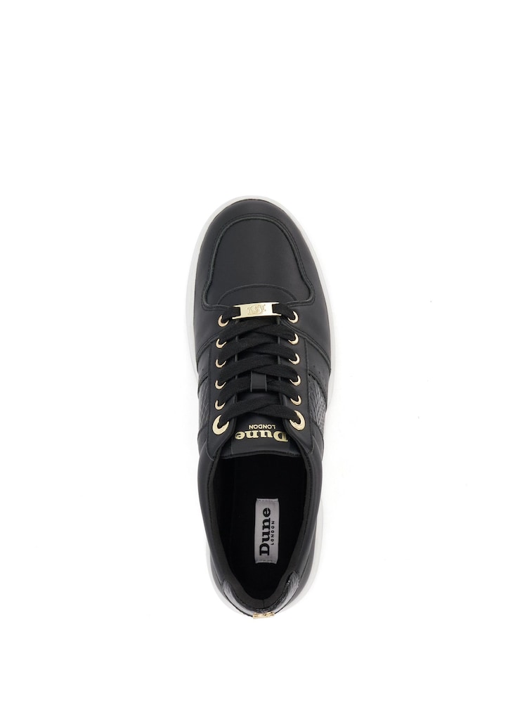 Dune London Black Elysium Side Stripe Bumper Trainers - Image 4 of 4
