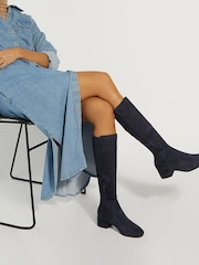 Dune London Blue Standard Fit Tayla Smart Stretch High Leg Boots - Image 3 of 6