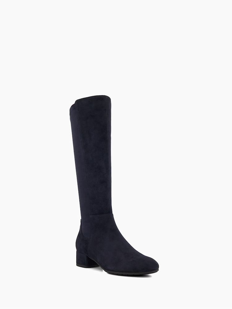 Dune London Blue Standard Fit Tayla Smart Stretch High Leg Boots - Image 4 of 6