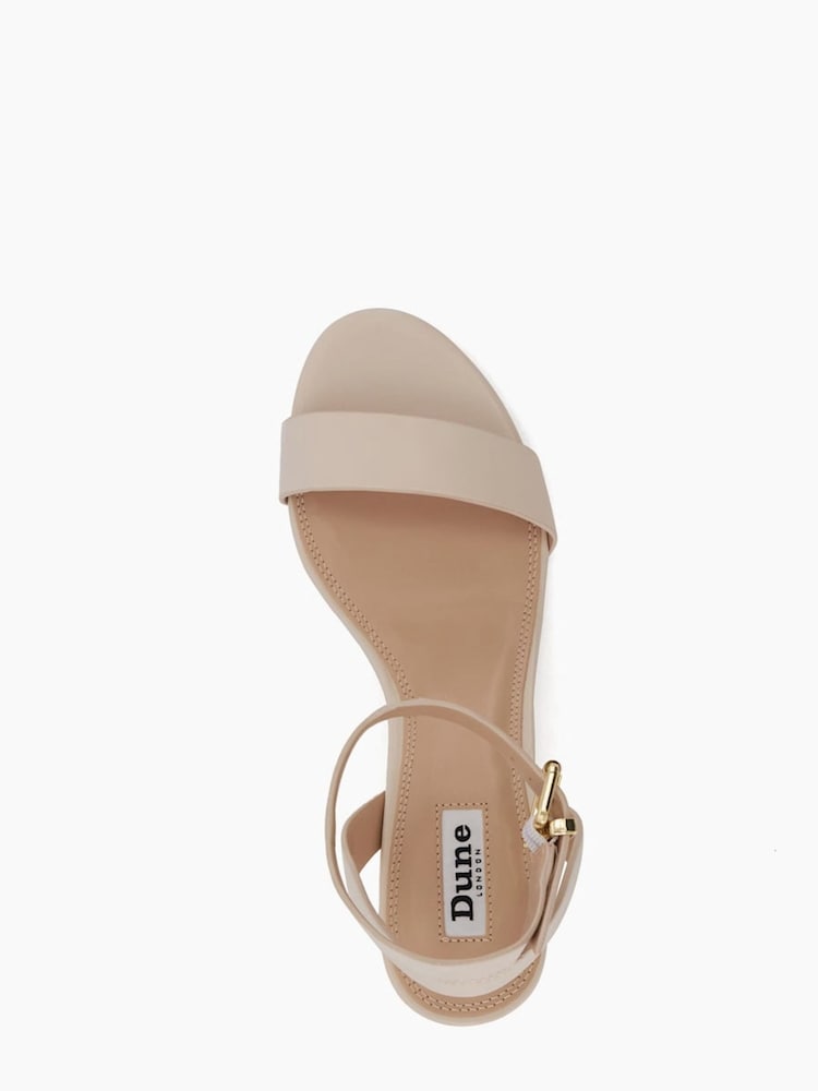 Dune London Cream Standard Fit Memee Mid Block Heel Sandals - Image 6 of 6