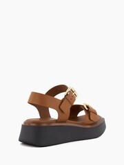 Dune London Natural Buckle Flatform Loells Sandals - Image 5 of 6