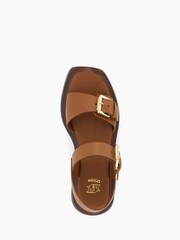 Dune London Natural Buckle Flatform Loells Sandals - Image 6 of 6