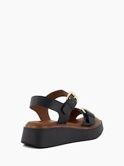 Dune London Black Loells Buckle Flatform Sandals - Image 10 of 11