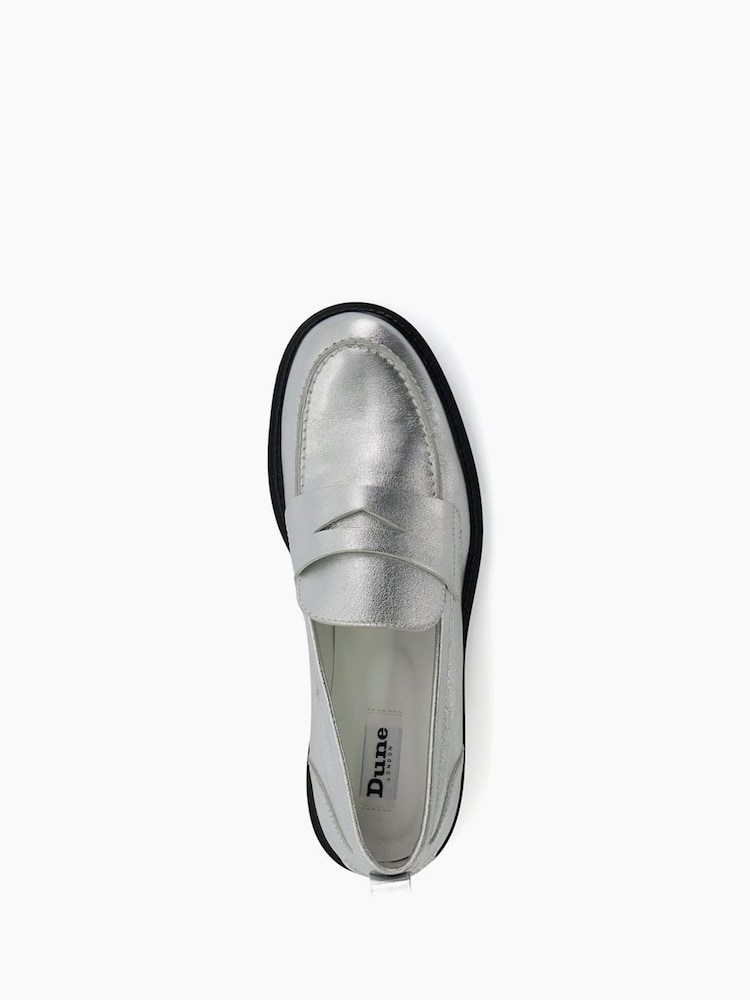 Dune London Silver Geeno Classic Penny Loafers - Image 4 of 4