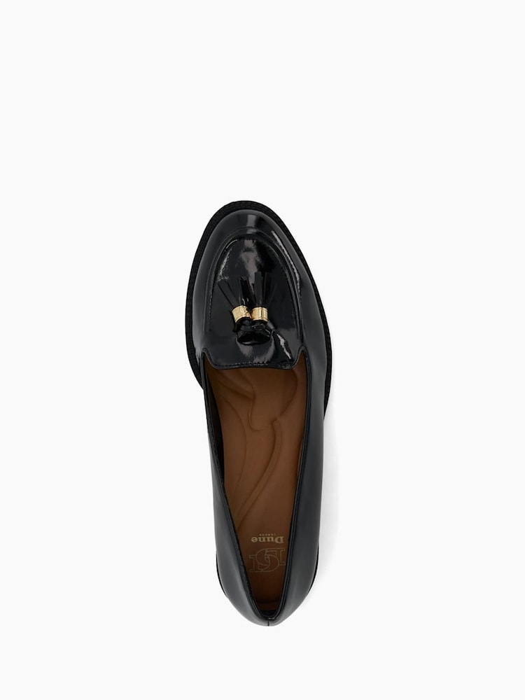 Dune London Black Chrome Global Almond Tassel Loafers - Image 2 of 7 Dune London Black Chrome Global Almond Tassel Loafers - Image 2 of 7