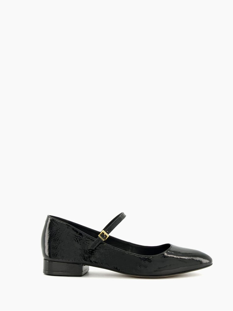 Dune London Black Hipplie Flat Mary Jane Shoes - Image 2 of 5