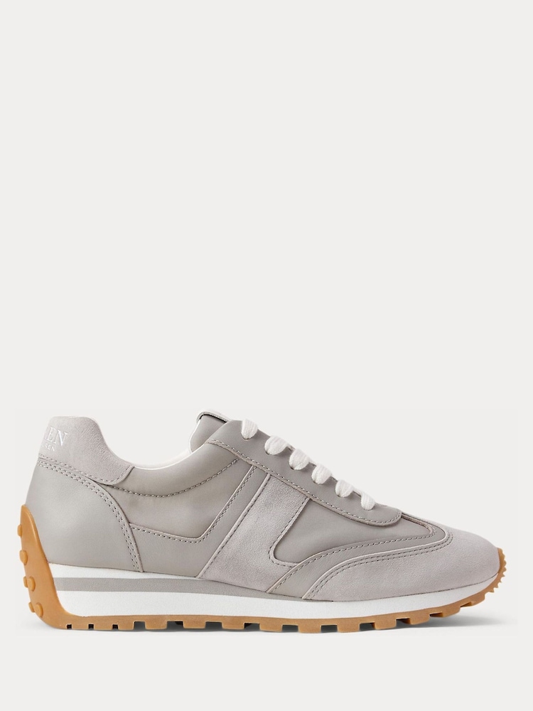 Lauren Ralph Lauren Grey Dani Suede Leather and Nylon Trainers - Image 1 of 5 Lauren Ralph Lauren Grey Dani Suede Leather and Nylon Trainers - Image 1 of 5