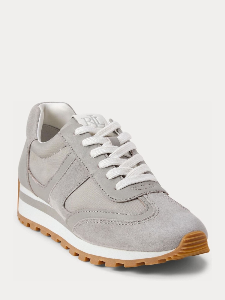 Lauren Ralph Lauren Grey Dani Suede Leather and Nylon Trainers - Image 2 of 5 Lauren Ralph Lauren Grey Dani Suede Leather and Nylon Trainers - Image 2 of 5