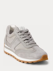 Lauren Ralph Lauren Grey Dani Suede Leather and Nylon Trainers - Image 5 of 5