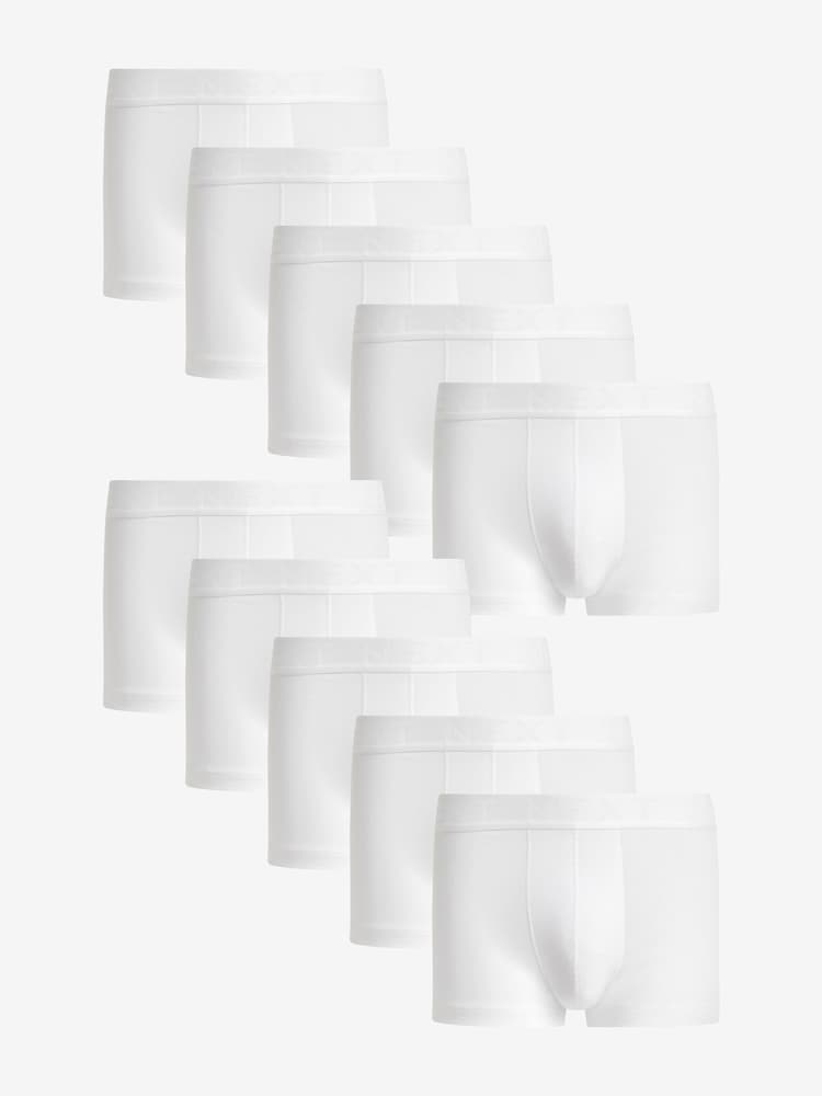 White 10 pack Cotton Rich Blend Hipsters Boxers - Image 1 of 1