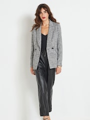 Black/White Double Breasted Sparkle Blazer - Image 2 of 7