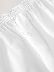 White 4 pack Woven Pure 100% Cotton Boxers - Image 4 of 4