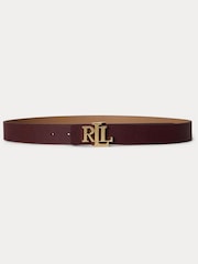 Lauren Ralph Lauren Red Reversible Leather 3cm Logo Buckle Belt - Image 1 of 2