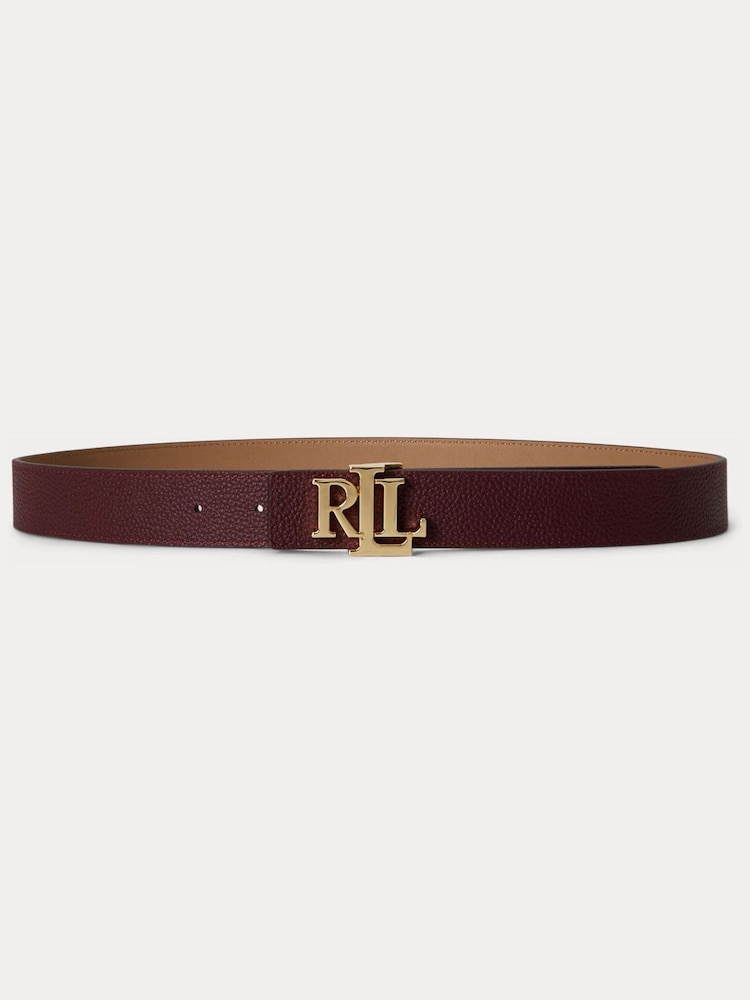 Lauren Ralph Lauren Red Reversible Leather 3cm Logo Buckle Belt - Image 1 of 2