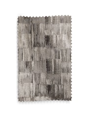 Silver Metallic Abstract Jacquard Eyelet Lined Curtains - Image 6 of 6