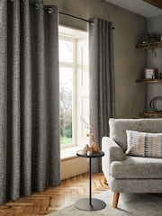 Grey Next Multi Chenille Eyelet Lined Curtains - Image 2 of 6