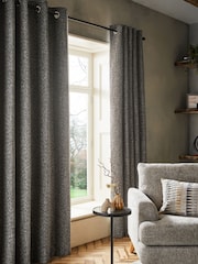 Grey Next Multi Chenille Eyelet Lined Curtains - Image 5 of 6