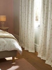 White Next Ditsy Watercolour Floral Pencil Pleat Blackout/Thermal Curtains - Image 4 of 8