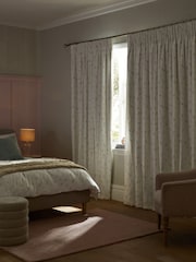 White Next Ditsy Watercolour Floral Pencil Pleat Blackout/Thermal Curtains - Image 5 of 8