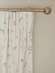White Next Ditsy Watercolour Floral Pencil Pleat Blackout/Thermal Curtains - Image 6 of 8