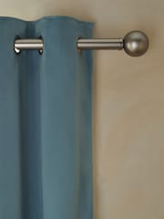 Blue Pale Matte Velvet Blackout/Thermal Eyelet Curtains - Image 7 of 8