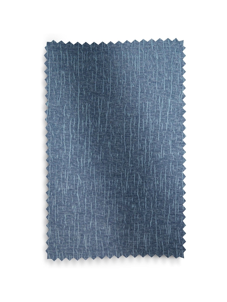 Blue Flint Heavyweight Chenille Eyelet Lined Curtains - Image 8 of 8