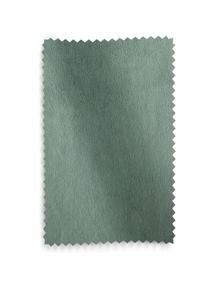 Green Sage Matte Velvet Blackout/Thermal Eyelet Curtains - Image 11 of 11
