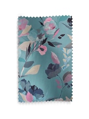 Blue Floral Eyelet Blackout/Thermal Curtains - Image 6 of 7