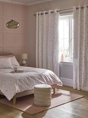 White Next Ditsy Watercolour Floral Eyelet Blackout/Thermal Curtains - Image 1 of 7