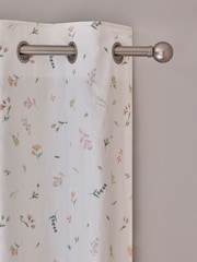 White Next Ditsy Watercolour Floral Eyelet Blackout/Thermal Curtains - Image 4 of 7