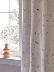 White Next Ditsy Watercolour Floral Eyelet Blackout/Thermal Curtains - Image 5 of 7