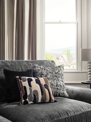 Monochrome 43 x 43cm Retro Cut Velvet Cushion - Image 1 of 5