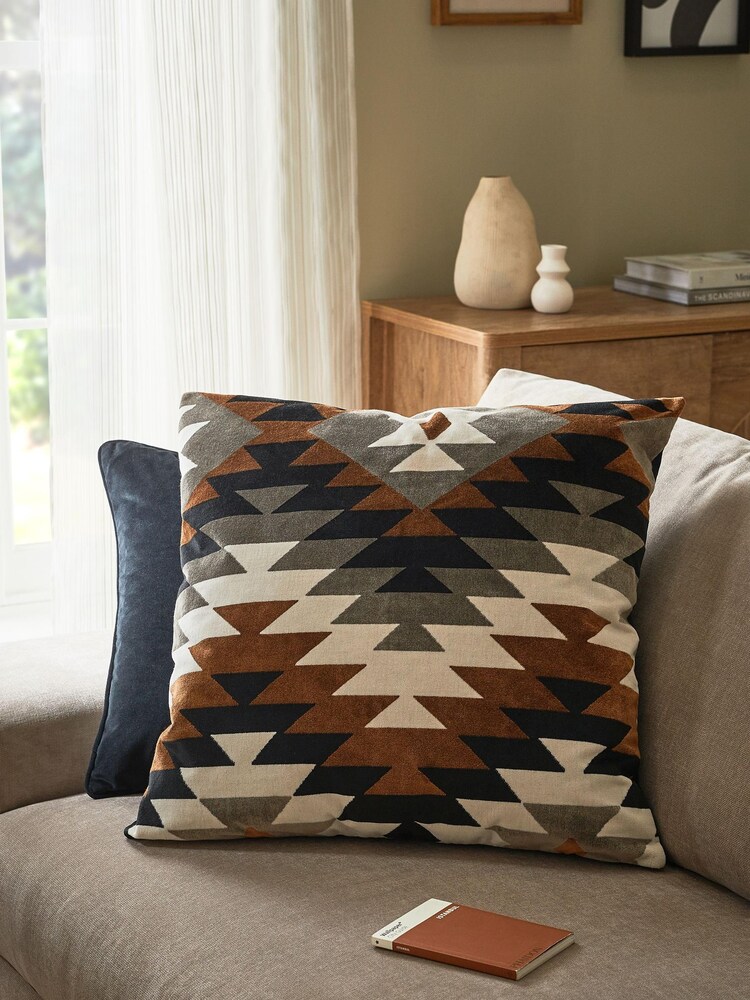 Monochrome Geometric Cushion - Image 1 of 4