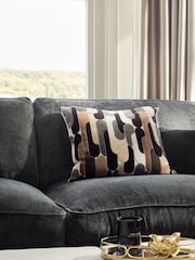 Monochrome 59 x 59cm Retro Cut Velvet Cushion - Image 1 of 5