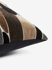 Monochrome 59 x 59cm Retro Cut Velvet Cushion - Image 5 of 5