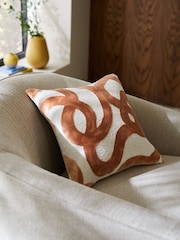 Orange 43 x 43cm Ula Velvet Wiggle Cushion - Image 1 of 6