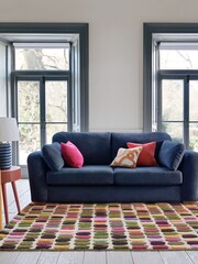 Orange 43 x 43cm Ula Velvet Wiggle Cushion - Image 2 of 6