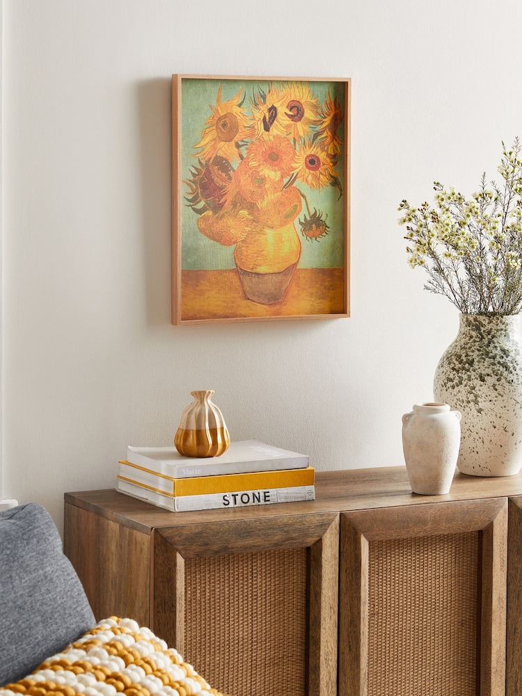 Yellow Vincent Van Gogh Sunflowers Framed Canvas Wall Art - Image 2 of 5