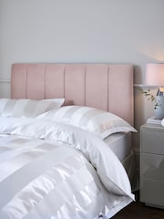 Opulent Velvet Blush Pink Panel Upholstered Headboard - Image 1 of 8